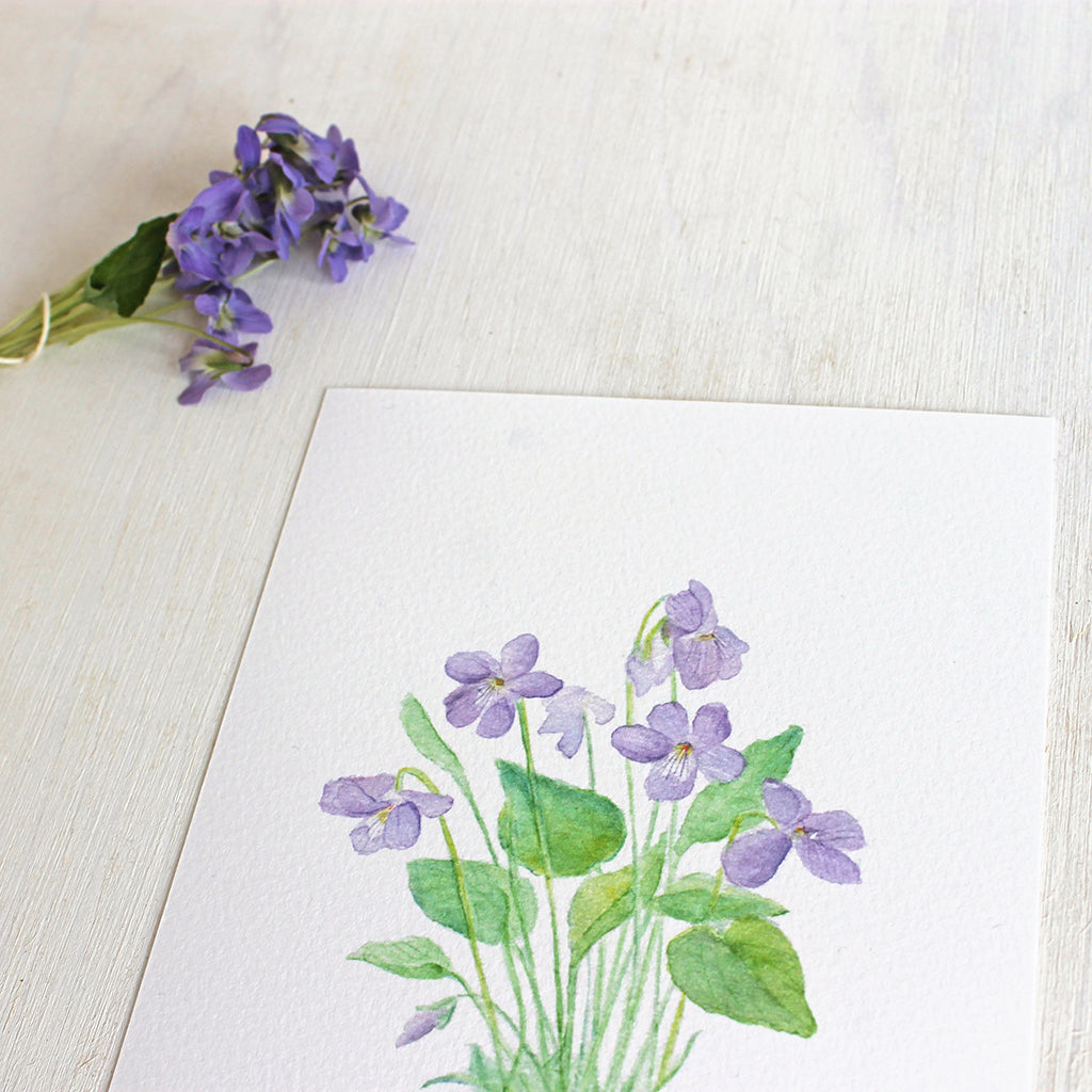 Buy Watercolour painting - violets